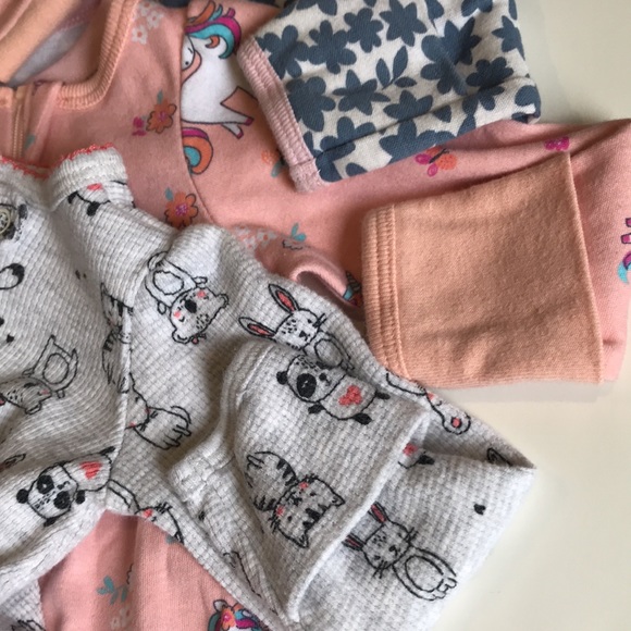 Newborn Baby Girl Footies Sleepers 3 pack bundle lot - Picture 12 of 12